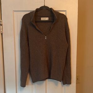 Abercrombie & Fitch Men's Brown Quarter Zip Sweater